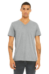 BELLA+CANVAS® Unisex Triblend Short Sleeve V-Neck Tee - Athletic Grey Triblend - XS